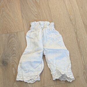 Zara Kids Cream Lace Hem Pants